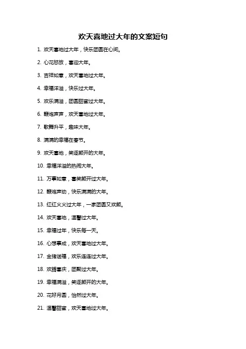 欢天喜地过大年的文案短句