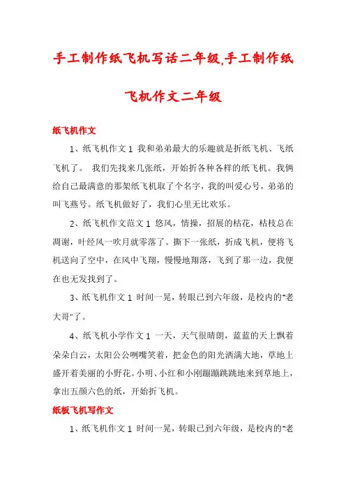 手工制作纸飞机写话二年级,手工制作纸飞机作文二年级