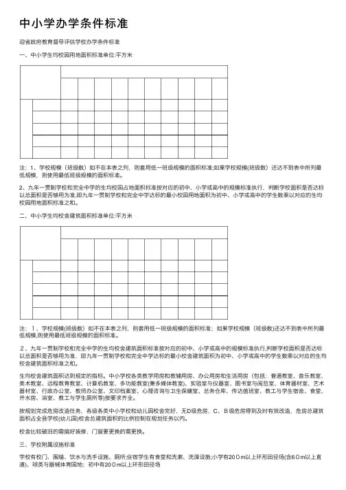 中小学办学条件标准
