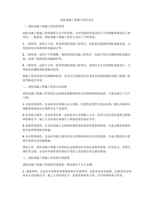 消防设施工程施工资质业务