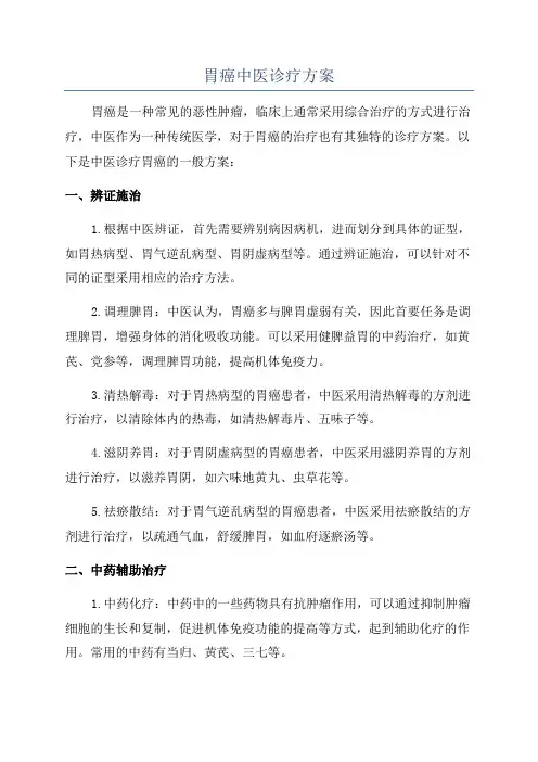 胃癌中医诊疗方案