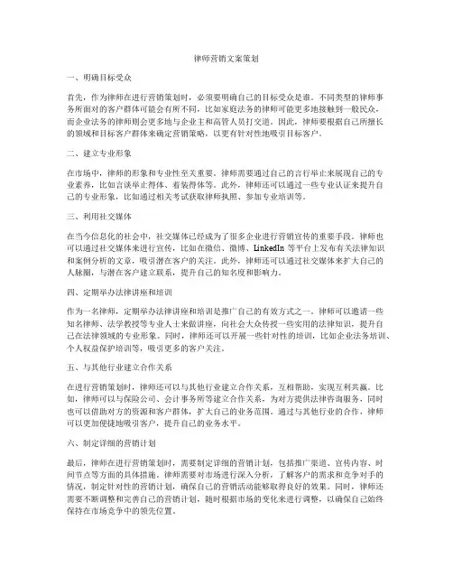 律师营销文案策划