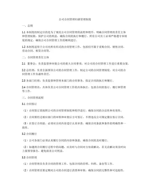 公司合同管理归谁管理制度