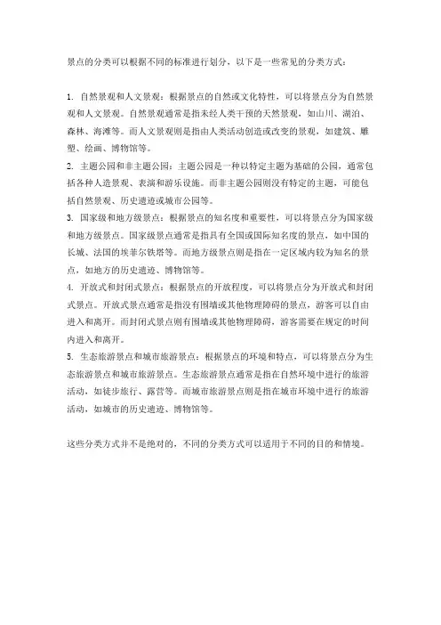 景点 分类