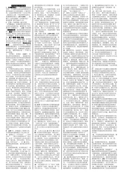 《大学教学论》知识点  修