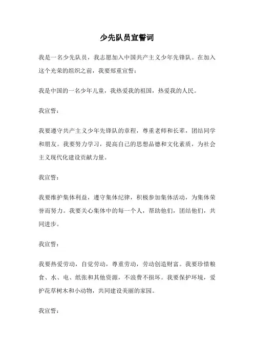 少先队员宣誓词