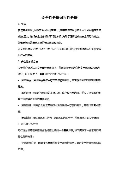 安全性分析可行性分析