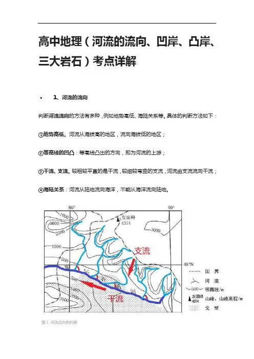 [全]高中地理(河流的流向、凹岸、凸岸、三大岩石)考点详解