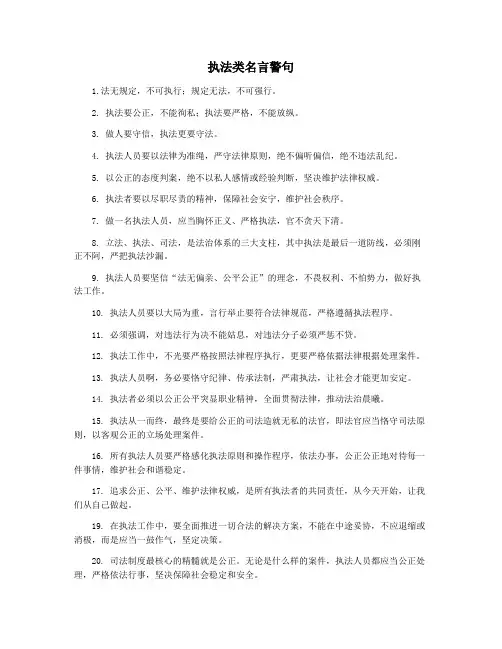 执法类名言警句