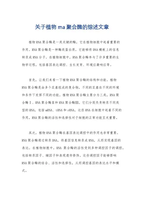 关于植物rna聚合酶的综述文章