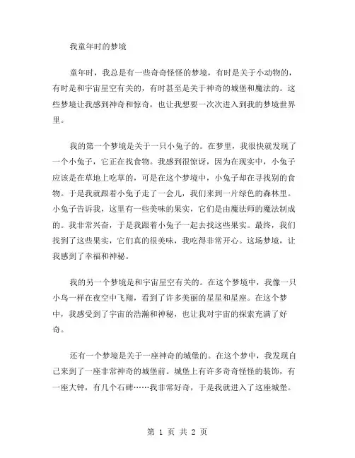 童年的梦作文范文