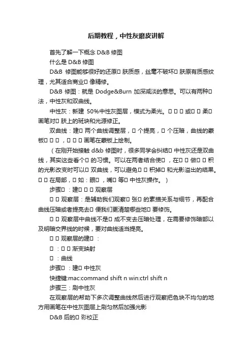 后期教程，中性灰磨皮讲解