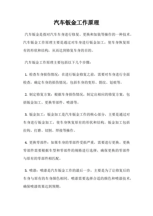 汽车钣金工作原理