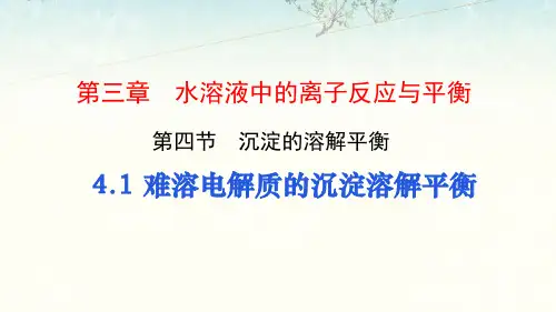 3.4.1+沉淀溶解平衡课件2023-2024学年高二上学期化学人教版(2019)选择性必修1