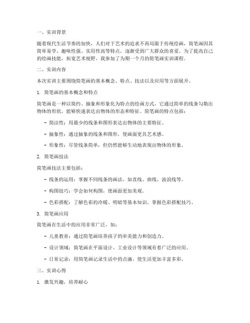 学习简笔画实训报告