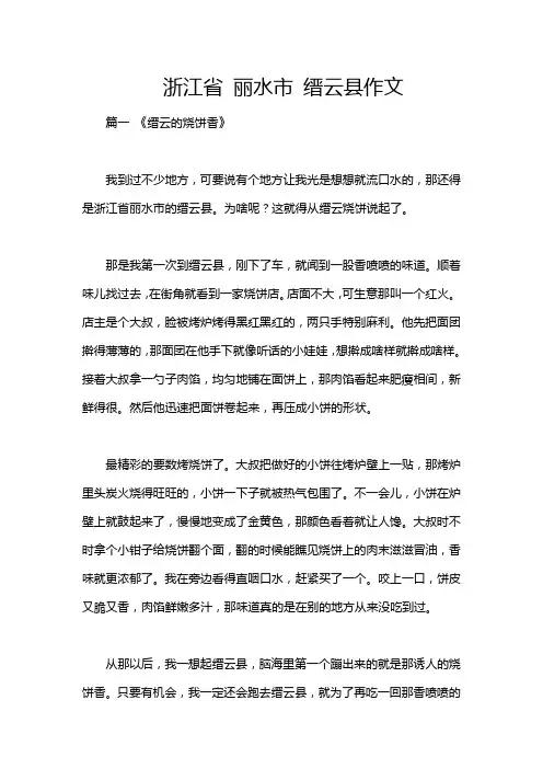 浙江省 丽水市 缙云县作文