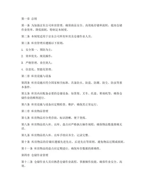 京东公司库房管理制度