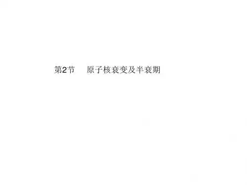 高三物理原子核衰变及半衰期(新编201908)