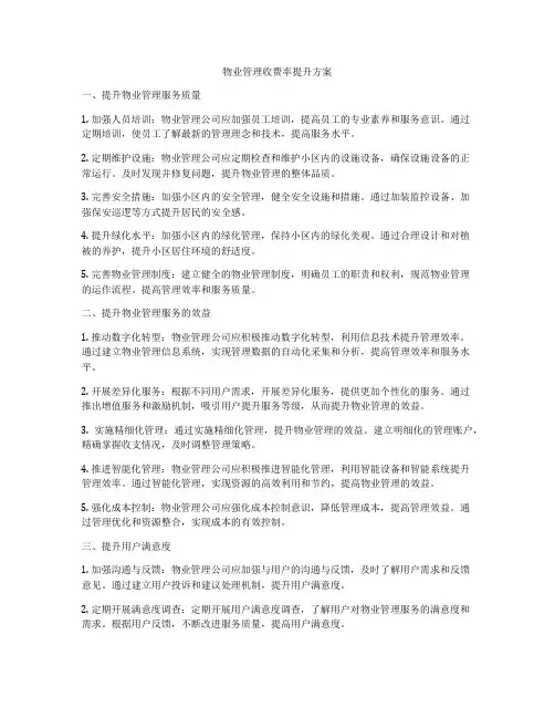 物业管理收费率提升方案