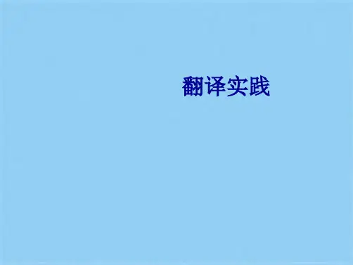 翻译实践(共15张PPT)