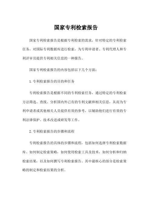 国家专利检索报告