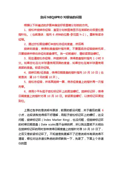 急问NEQ6PRO对极轴的问题