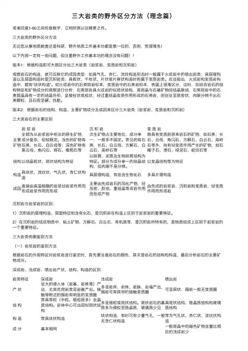 三大岩类的野外区分方法（理念篇）