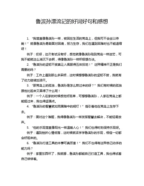 鲁滨孙漂流记的好词好句和感想