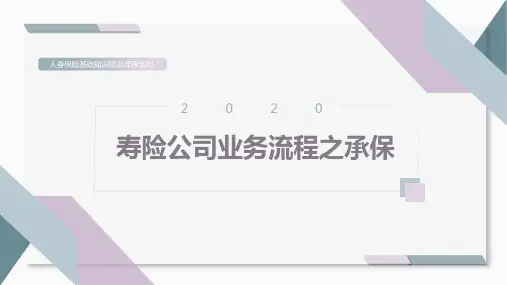 寿险公司业务流程之承保