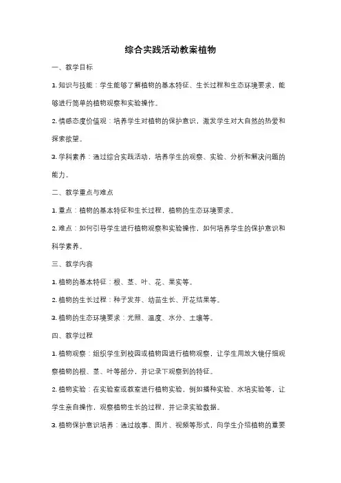 综合实践活动教案植物