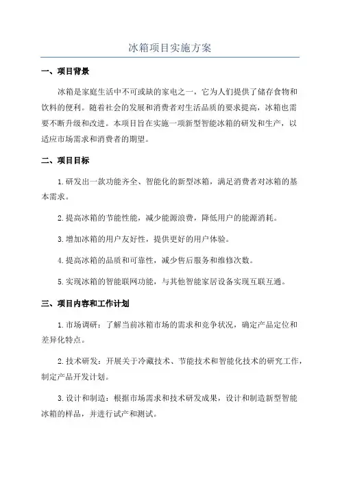 冰箱项目实施方案