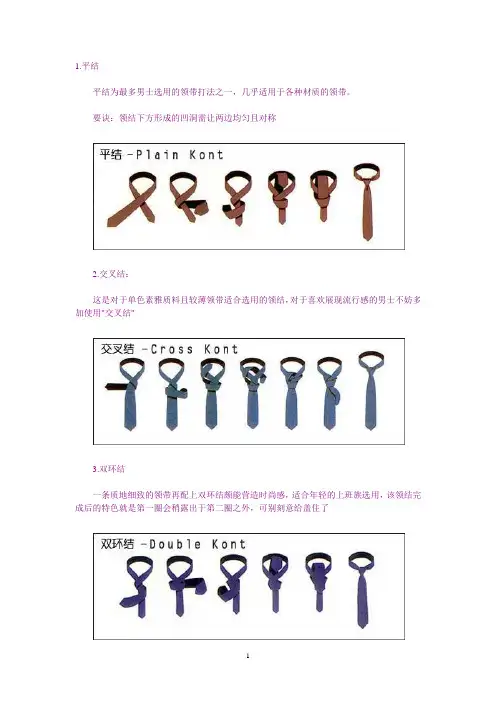 领带打法图解～10种打法