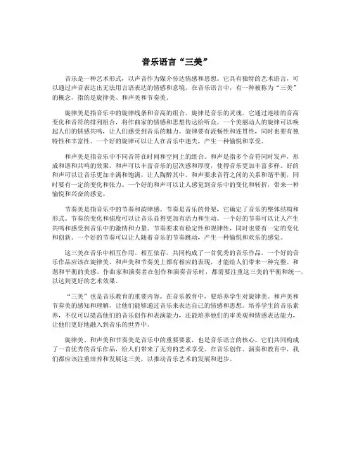 音乐语言“三美”