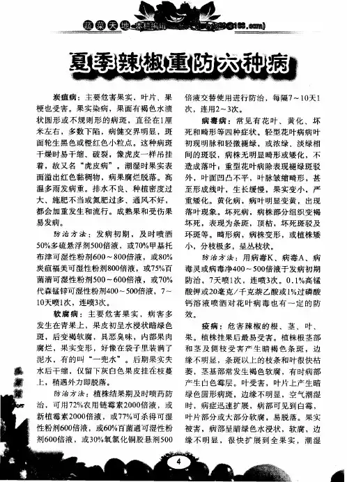 夏季辣椒重防六种病