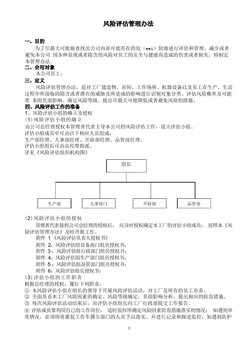 风险评估管理办法