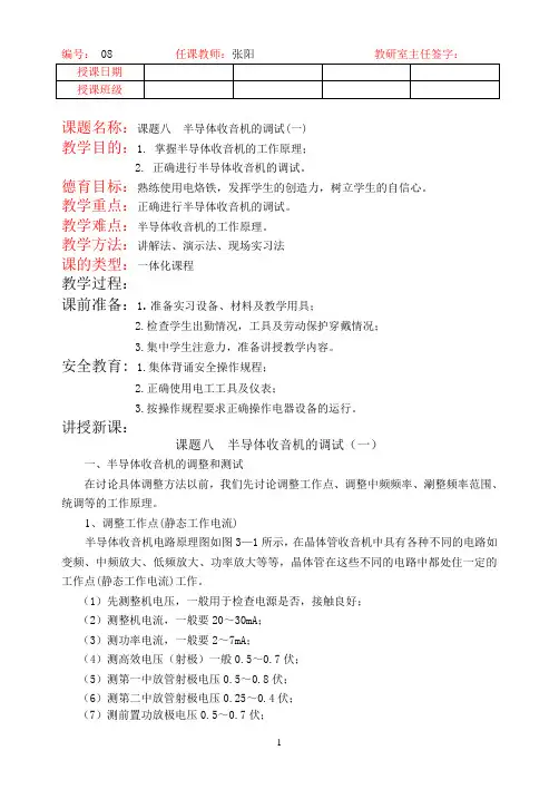 半导体收音机的调试(8)概要