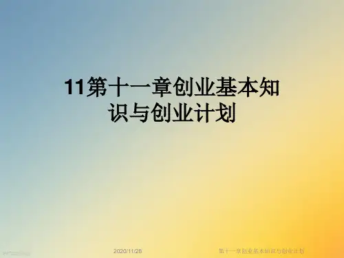 第十一章创业基本知识与创业计划
