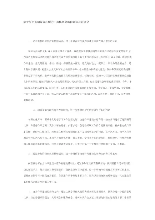 集中整治影响心得体会