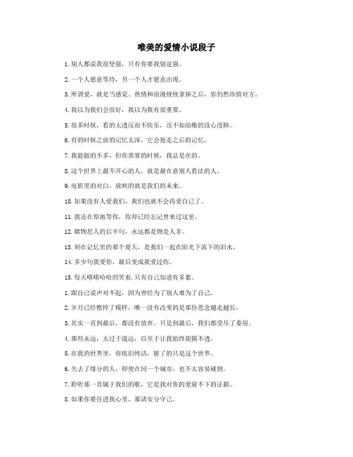 唯美的爱情小说段子