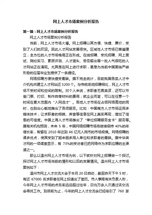 网上人才市场案例分析报告