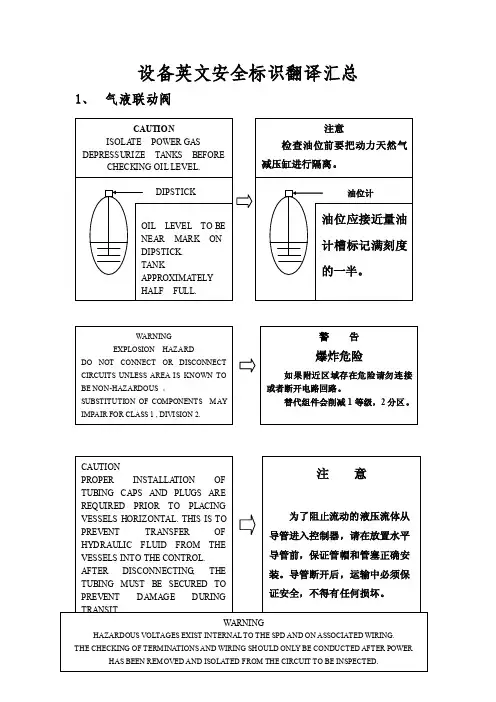 设备英文安全标识翻译汇总