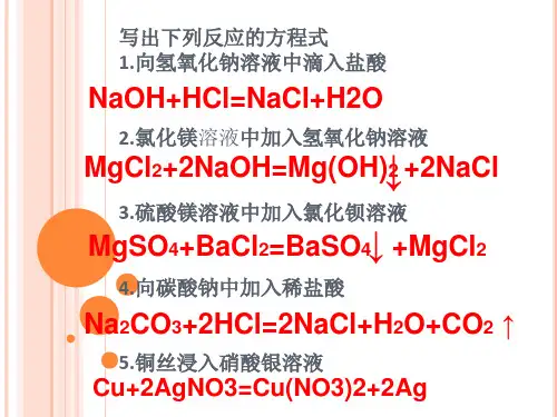 溶液中溶质成分的探究