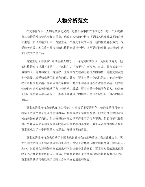 人物分析范文