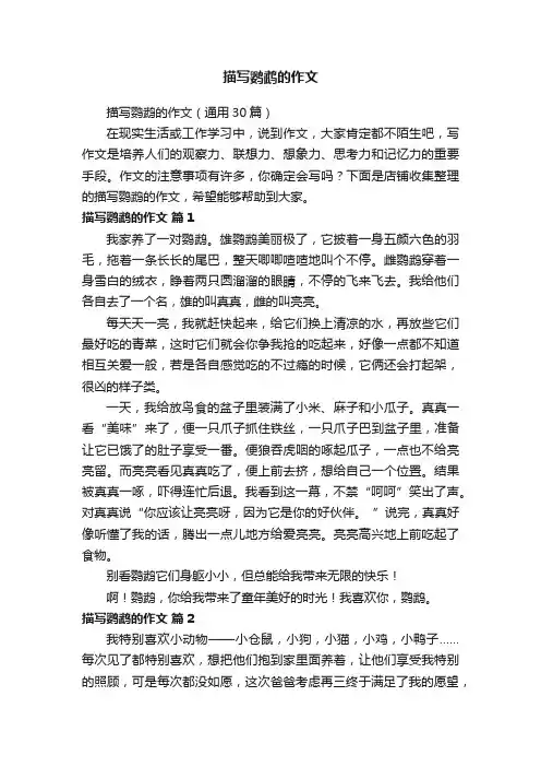 描写鹦鹉的作文