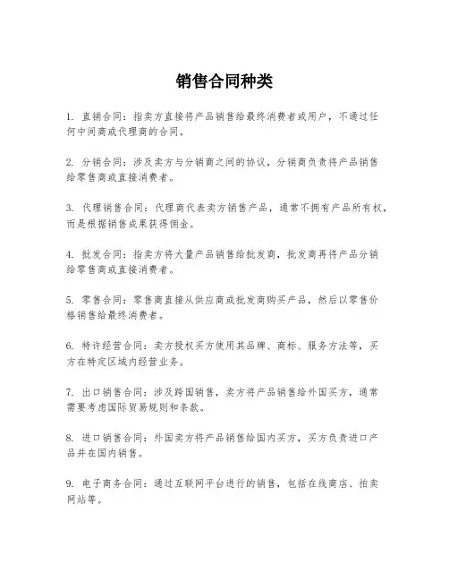 销售合同种类