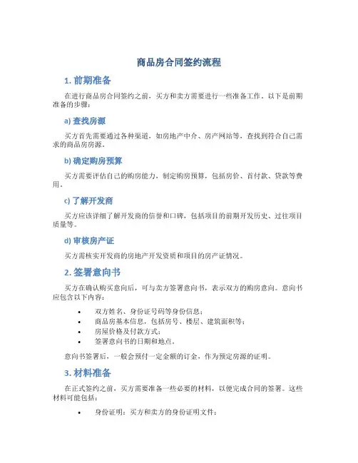 商品房合同签约流程