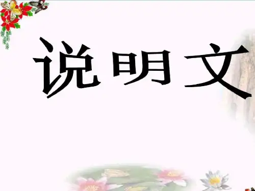 2023年秋期九年级语文说明文复习专题