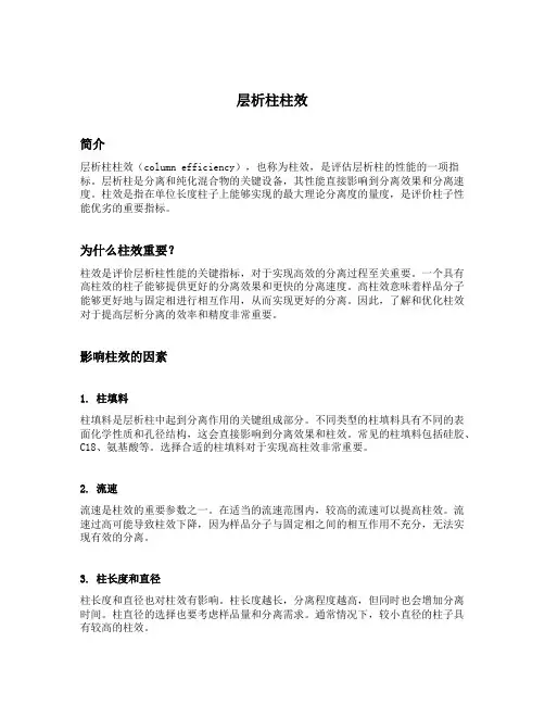层析柱柱效