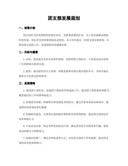 团支部发展规划