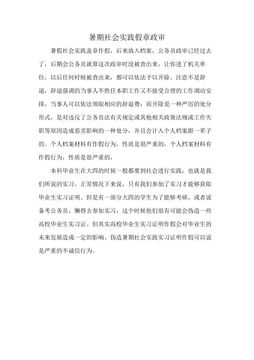 暑期社会实践假章政审